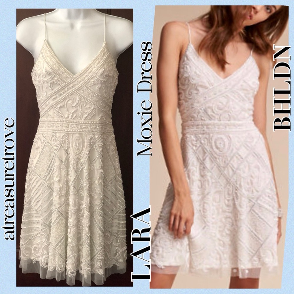 New LARA x BHLDN MOXIE 0 / XS White Embellished Bridal Wedding Formal Mini